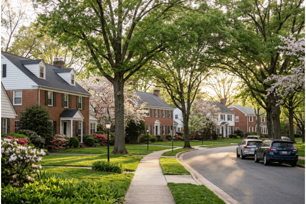 Bethesda Maryland residential neighborhood street view