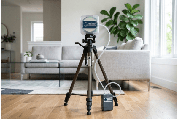 Mold air quality testing with spore trap cassette in Bethesda MD